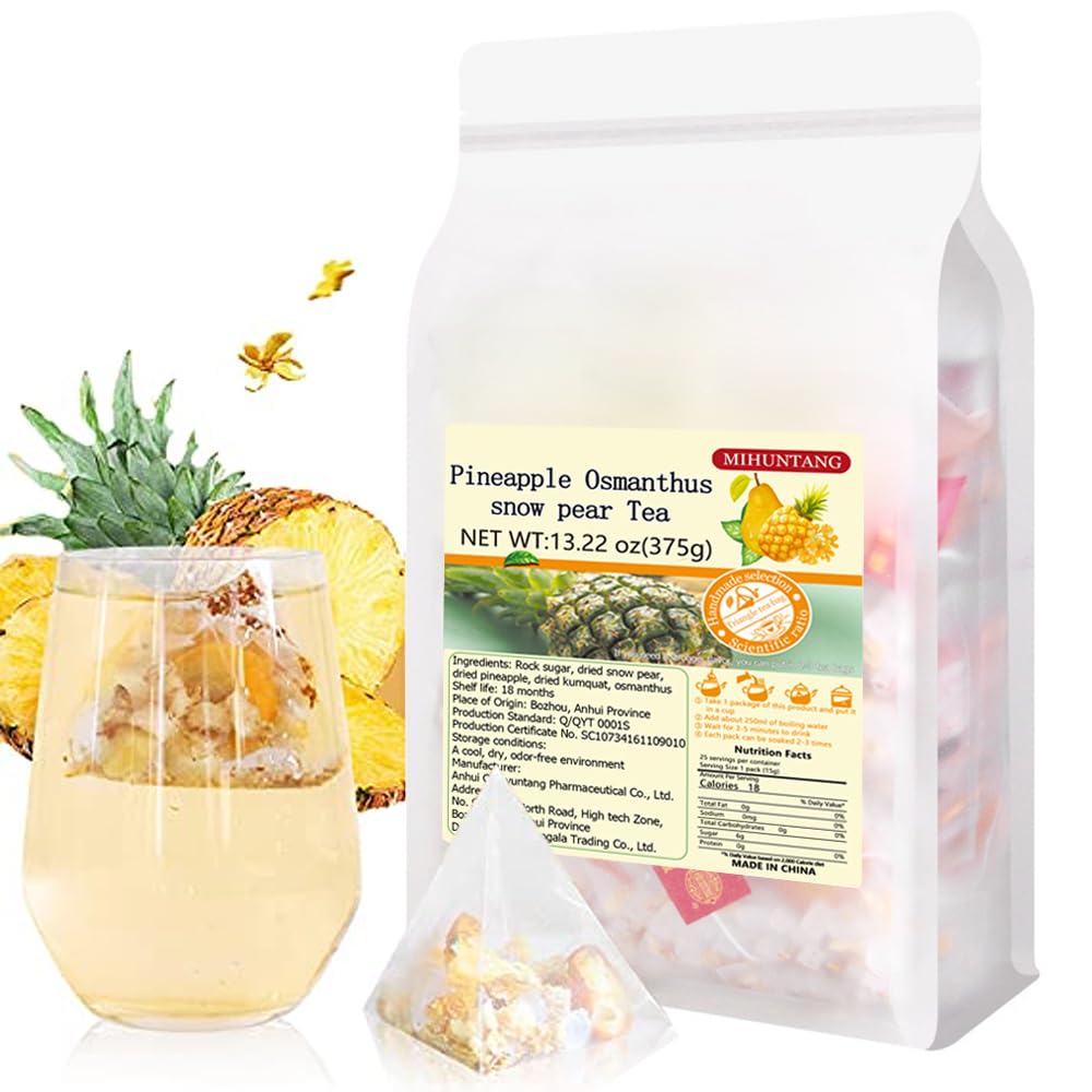 Pineapple sweet-scented osmanthus snow pear tea 13.22 oz（15g×25 packets） of sweet flower and fruit tea drinks 凤梨桂花雪梨茶375g