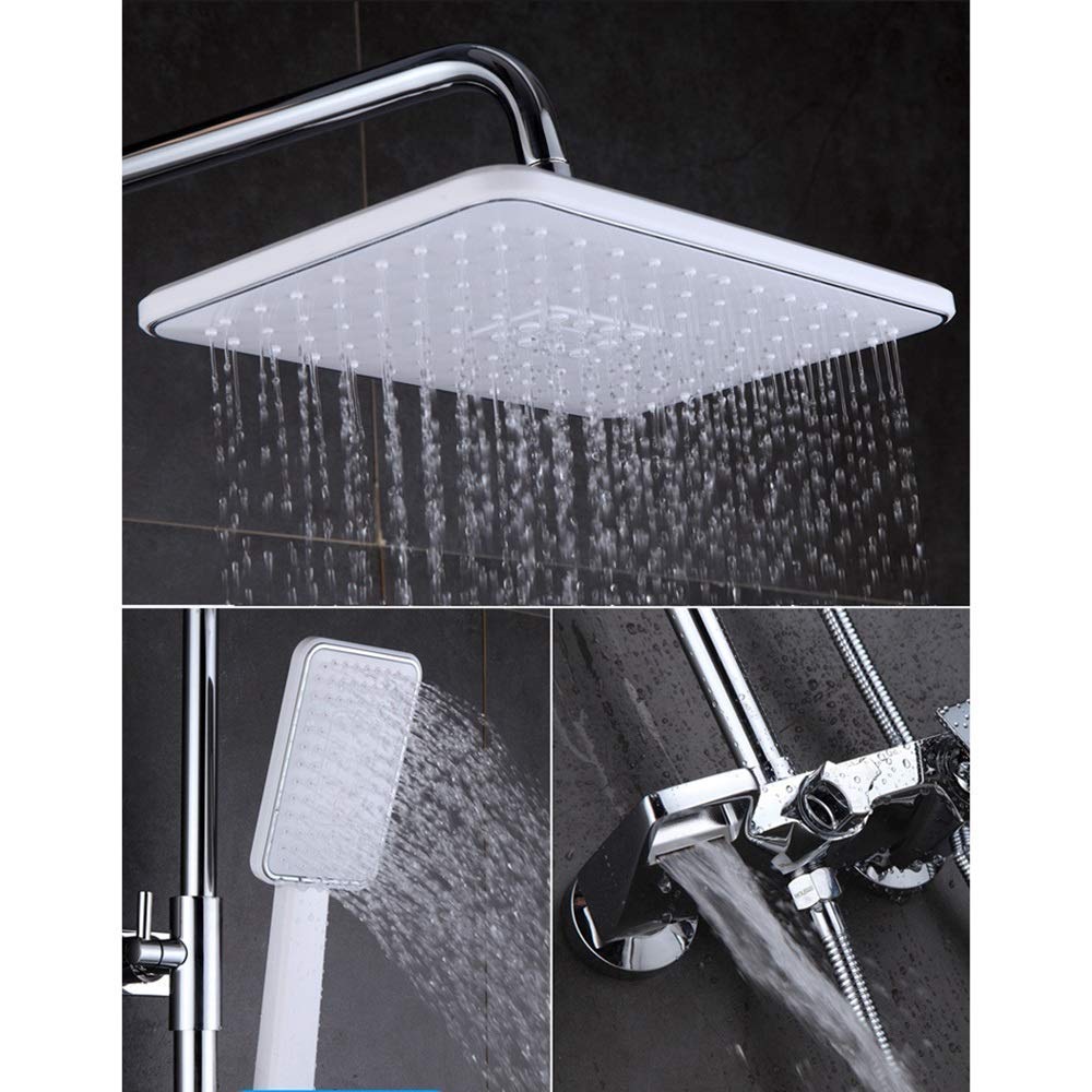 Set Doccia Argento Famiglia Doppio Sollevamento Rack Caldo E Freddo Doccia Set Ottone Rubinetto Doccia 25 15Cm Top Spray 3 Modalità Durevole Bellezza Viene,