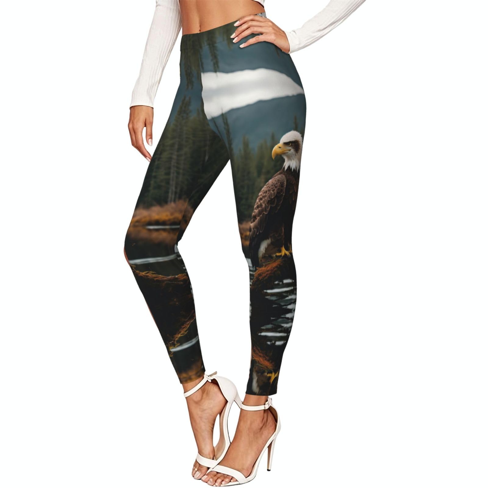 Leggings de compresión para mujer ropa de gimnasio cómoda con estampado Flying Eagle de moda 7