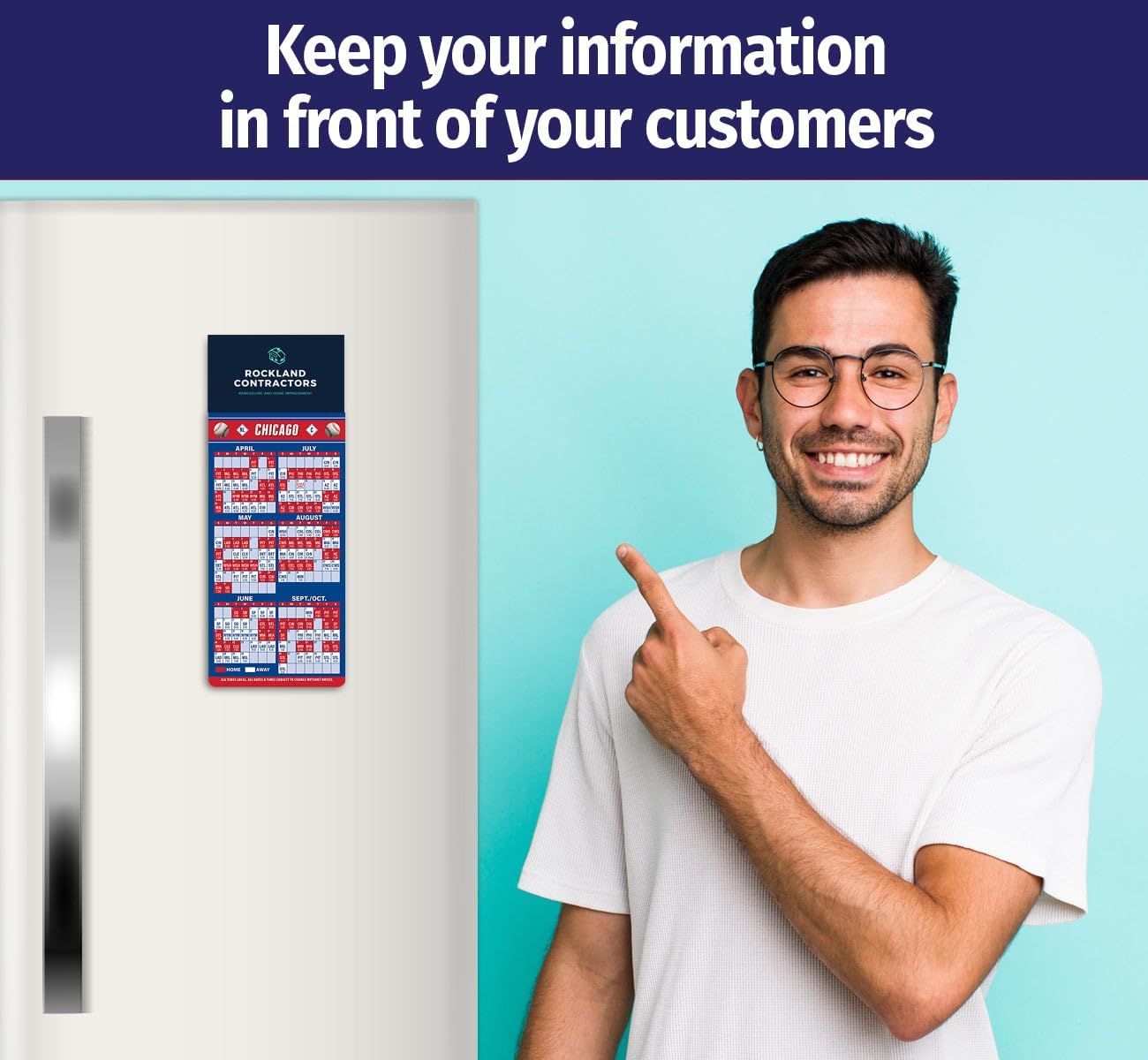 2026 Pro Baseball Sports Schedule (Chicago NL) - 300 Quantity - Add Your Business Card - Fridge Magnets - Promotional Item, Business Advertising Products