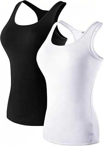 Yuerlian Womens Racerback Workout Tank Top, Slim Sleeveless Athletic Yoga Running Tank