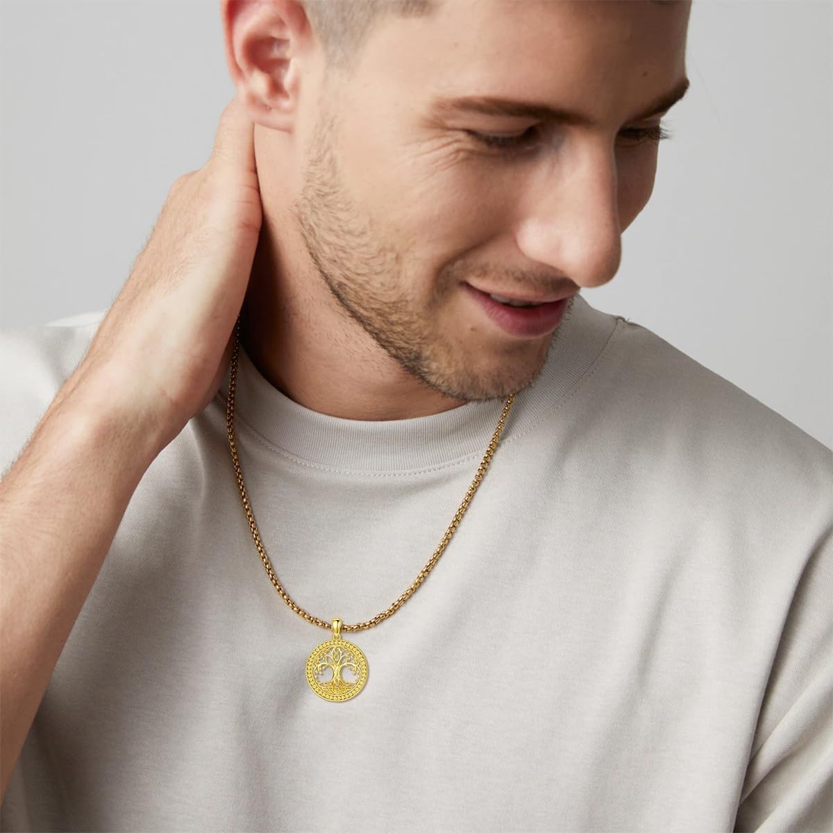 Tree of Life Necklace 18k Gold Plated Over 925 Sterling Silver Tree of Life Pendant Necklace Jewelry Gifts for Men Women - Image 2