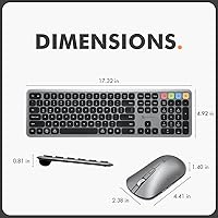 Vista 5 de X9 Combo de teclado y ratón inalámbrico Bluetooth (Bluetooth, 2.4Ghz, USB C con cable) - Teclado y ratón delgados recargables multidispositivo