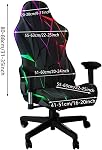 Couverture de la chaise de jeu Blacklight – UV Réactive Neon motif géométrique chaise de bureau Slipcover, Glow dans le Dark Stretch Lavable Chaise Protecteur pour les chaises Esports, Gamer Room Decor
