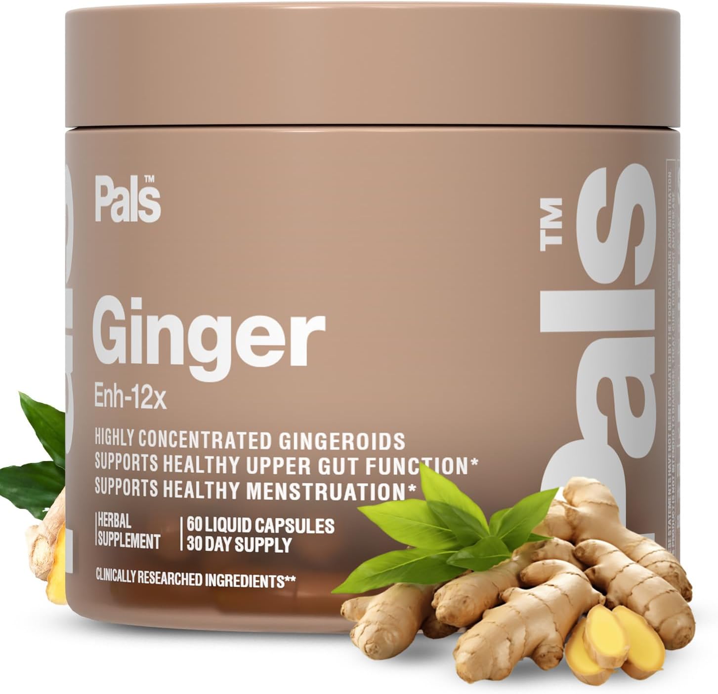 Pure Ginger Root Capsules Enh-12x: Ultra Potent 26% Gingeroids Extract Vegan Ginger Supplements for Nausea, Bloating & Menstrual Cramps, Natural, No Fillers, Non-GMO, (30 Days)