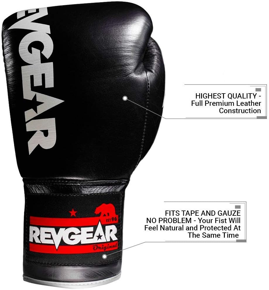 Revgear F1 Competitor Pro Lace Boxing Glove | Premium Leather | Lace-up