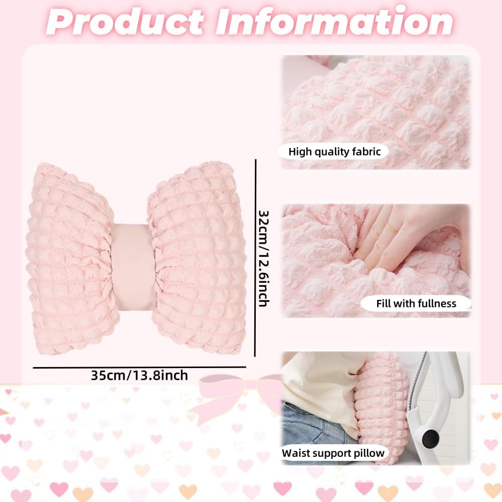 2 Pcs Bow Shaped Throw Pillow Bowknot Cushion Bow Lumbar Pillow Home Decorative Throw Pillows for Bed Couch Living Room Decor