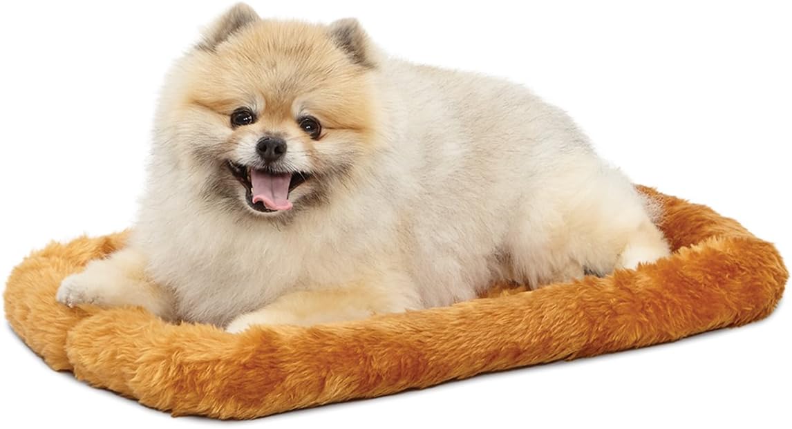 MidWest Homes for Pets Dog Bed 22L-Inch White Cinnamon Dog Bed or Cat Bed w/ Comfortable Bolster | Ideal for XS Dog Breeds & Fits a 22-Inch Crate | Easy Maintenance Machine Wash & Dry
