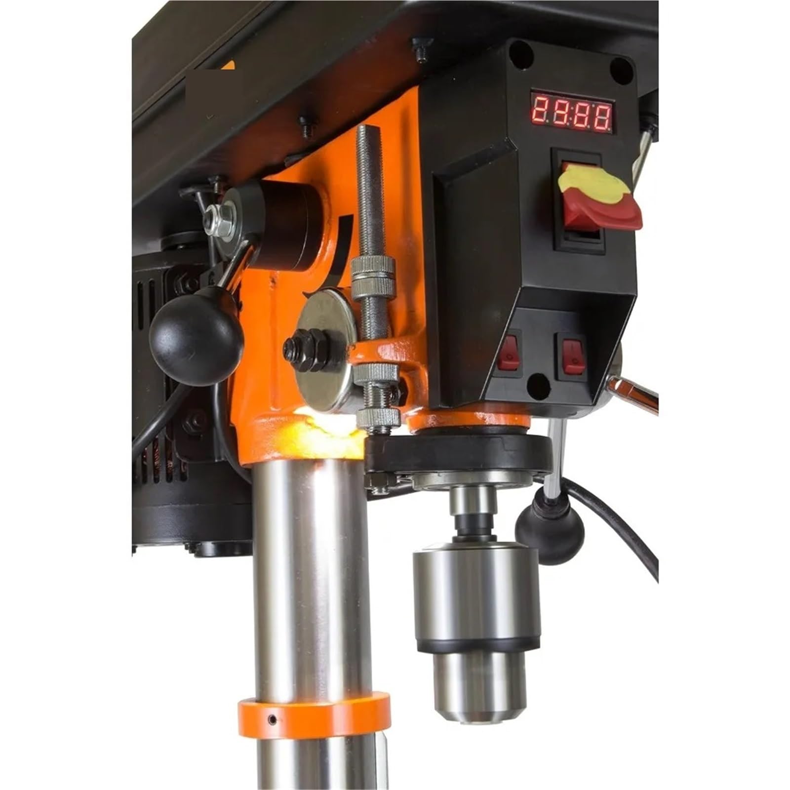 Taladro de Columna, Taladro de banco de hierro fundido de 12 pulgadas y 5 amperios con velocidad variable y luz de trabajo