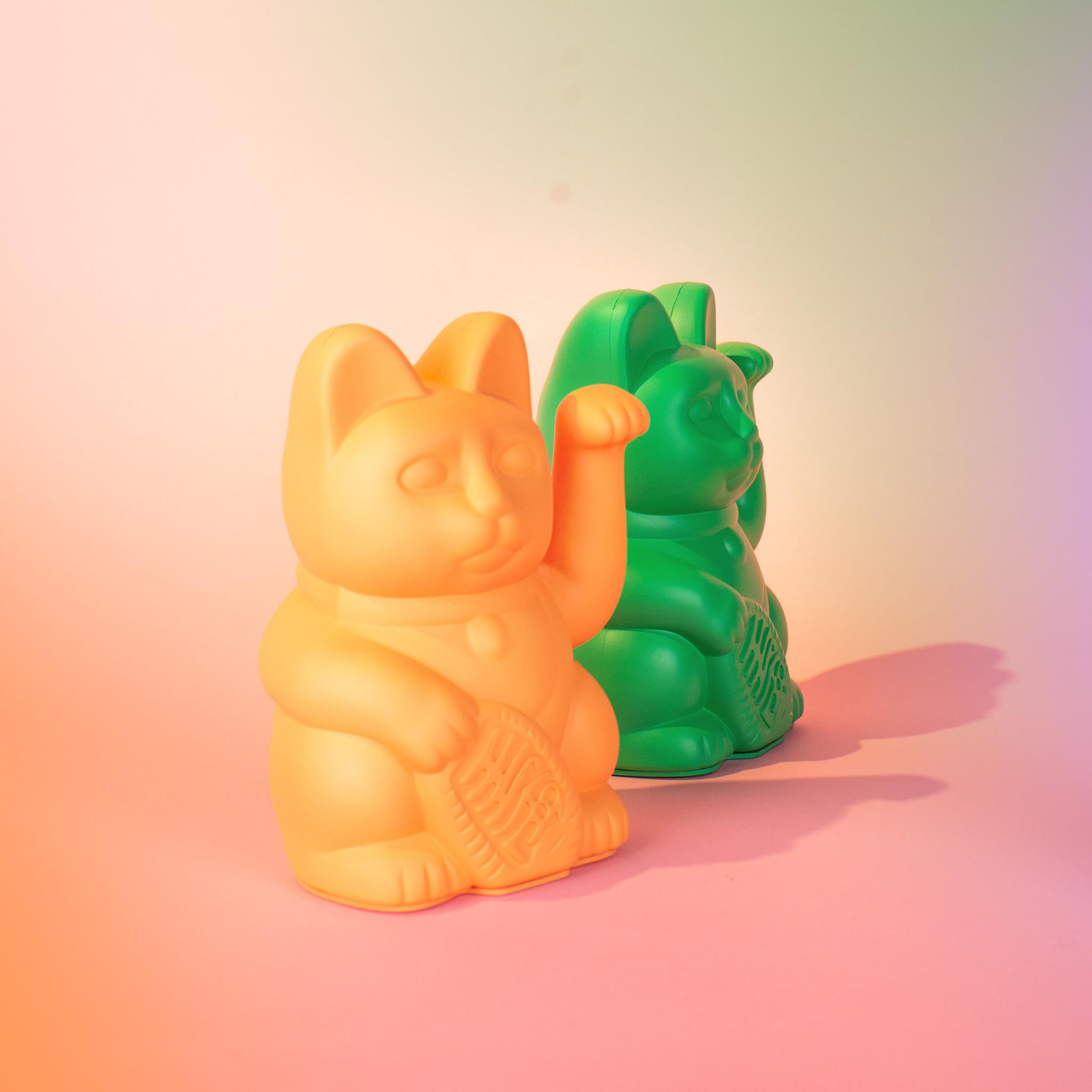 DONKEY Lucky Cat Peach Maneki Neko Peach 15 cm Large, 15x10,5x8,5 cm - Image 4