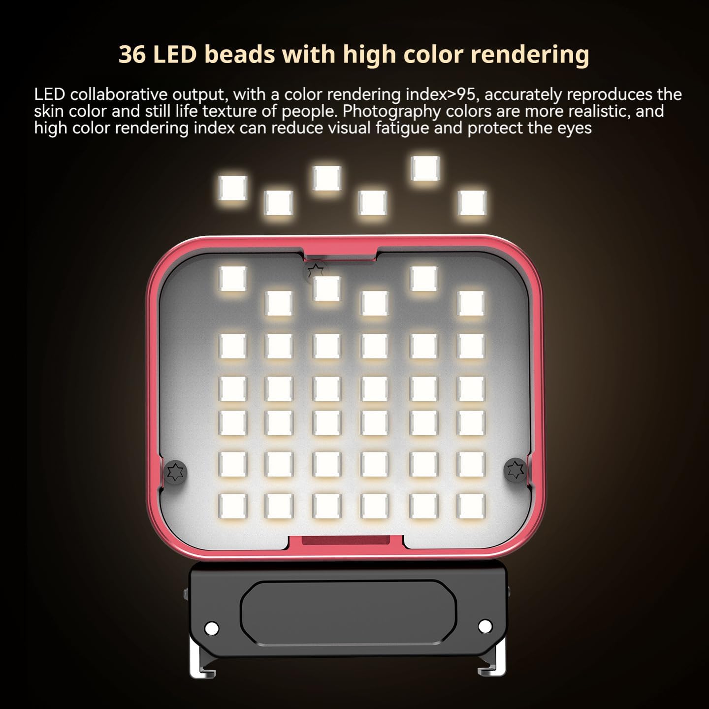 Mini Magnetic LED Light Compatible with Action 6 – Aluminum Body, 5-Hour Battery Life, 3 Color Temperatures & 5 Brightness Levels for Vlogging (Rose Gold(Action6))