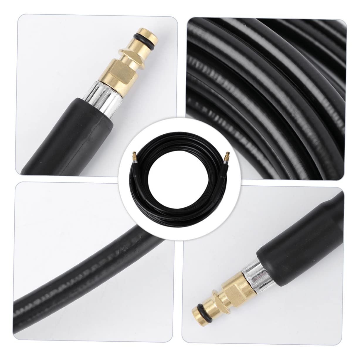 Toyvian Tuyau en Caoutchouc Résistant au Pliage 15m pour Nettoyeur Haute Pression, Raccord Femelle Couleur Aléatoire pour Nettoyage de Voiture et Usage Eau Froide