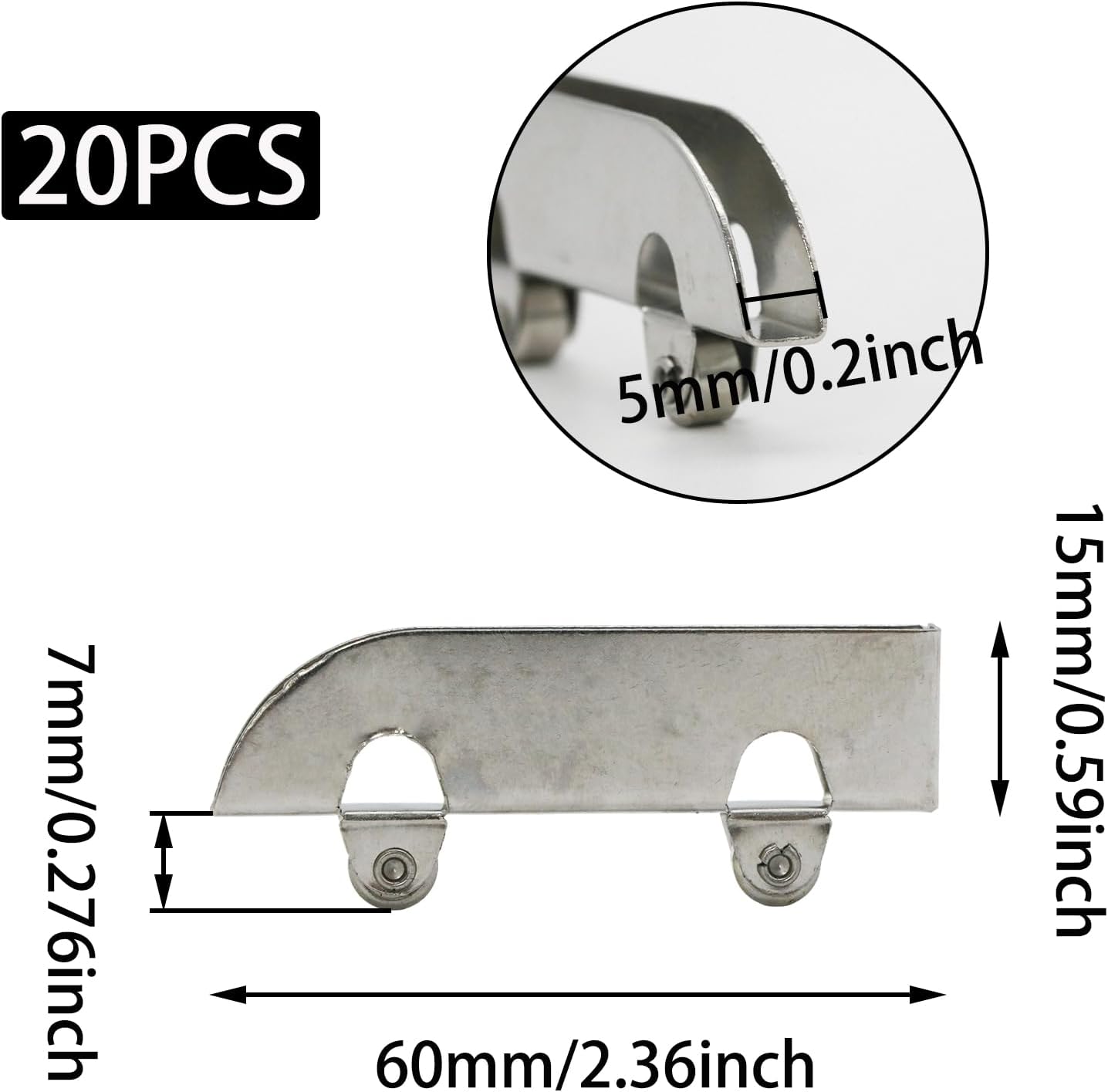 20pcs Stainless Steel Sliding Roller Pulley,Mini Showcase Window Roller Replacement Sliding Door Wheels for 3-5mm Thick Display Glass Door(Iron Wheel)