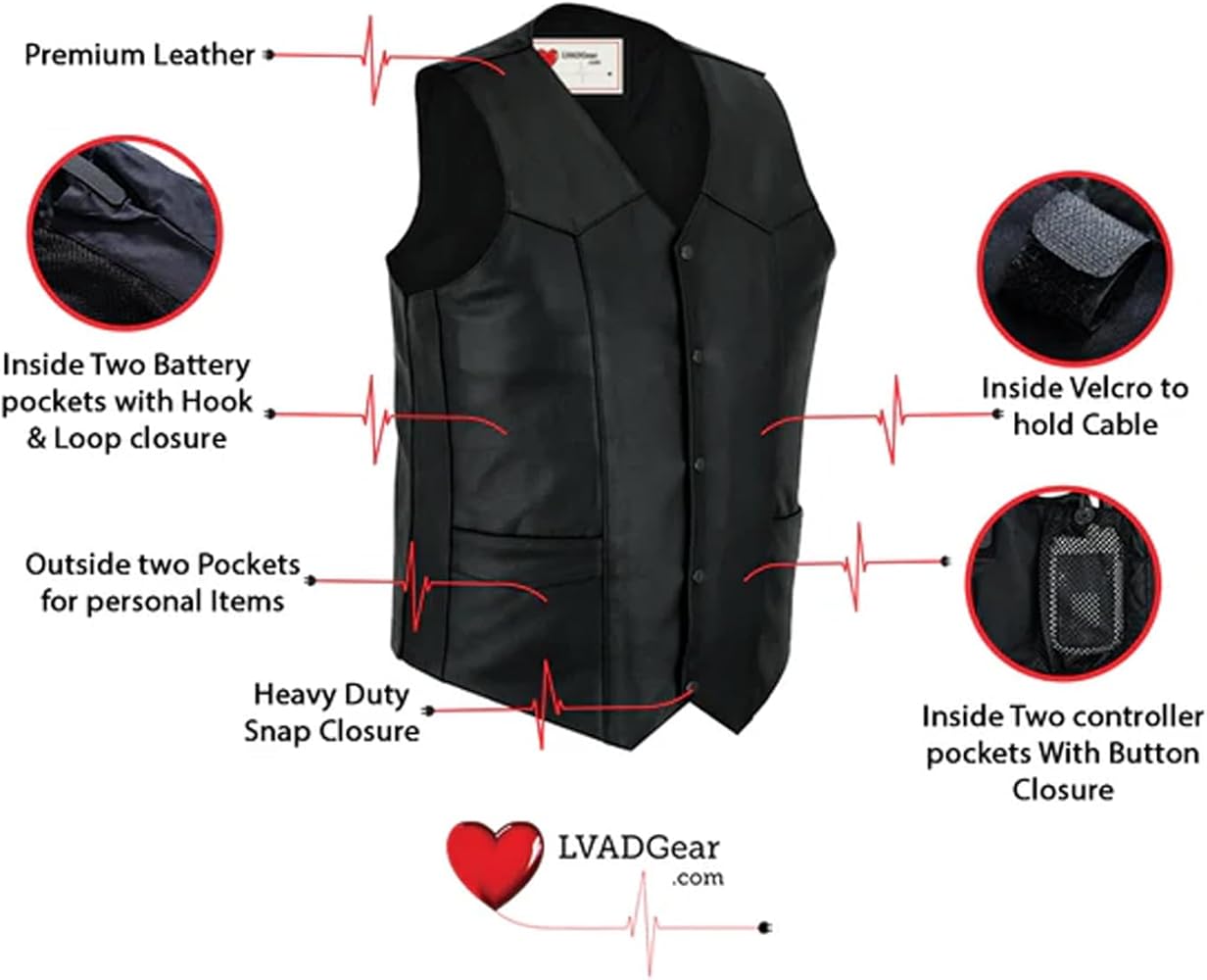 LVAD Flannel Vest With Controller & Battery Pockets - Comfortable Medical Clothing For Heart Patients 2 thumbnail image