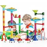 Marble Run, 110pcs Marble Maze Game Construction Building Toys for Kids, Marble Track Race Set STEM Learning Toys Gift for Boys Girls 3 4 5 6 7 8 9 10+, 8105