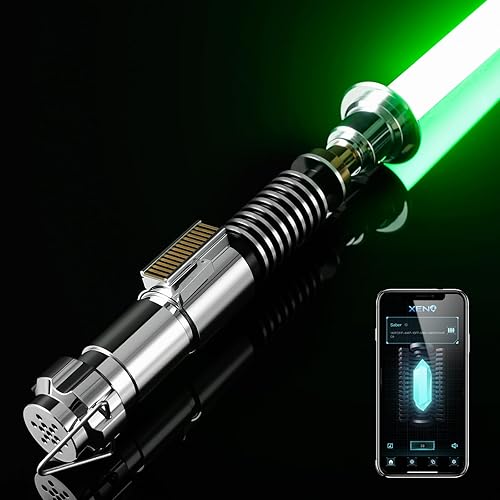CUSTOM SABER Smooth Swing Xenopixel 3.0 Light Saber, 34 Sound Fonts Light Saber, Motion Control Infinite Color Changing Light Sabers with Stand, Luke with Customized Function Toy Tool
