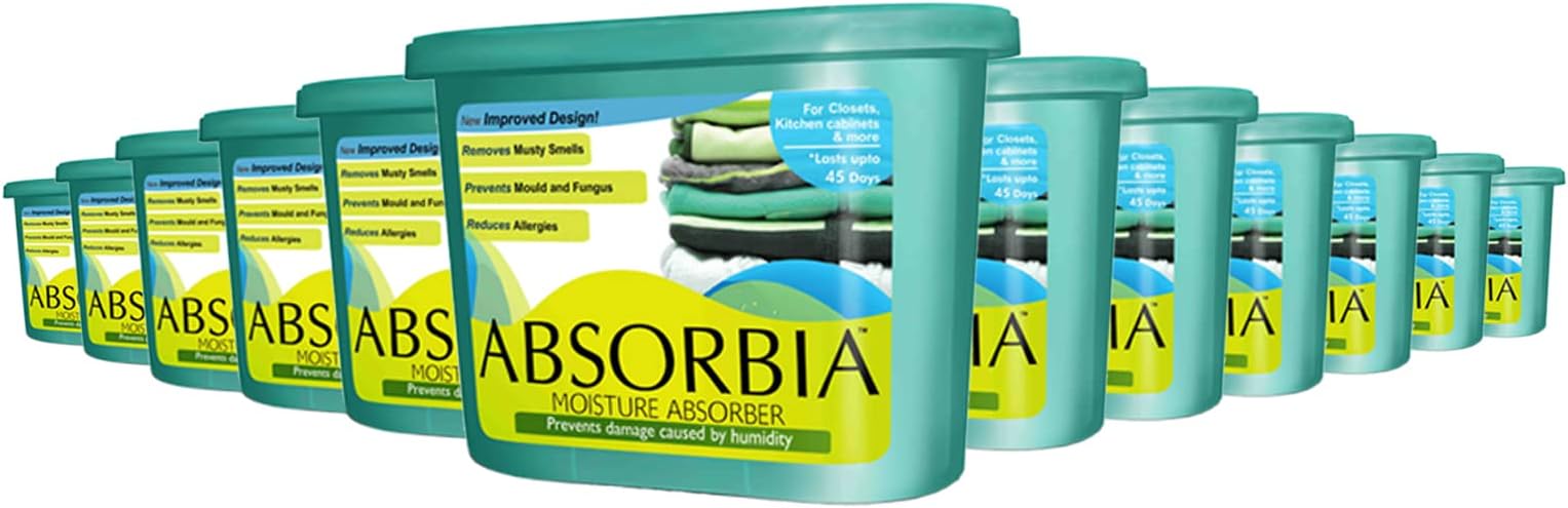 Absorbia Moisture Absorber - Season XL Pack of 12 Dehumidier for Wardrobe, Cupboards Closets