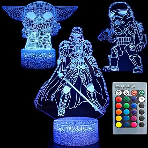 ZYTC 3D Illusion Night Light Star - Trek Three Pattern 7 Color Change Decor Lamp Desk Table Night Light Lamp for Kids Children Cover