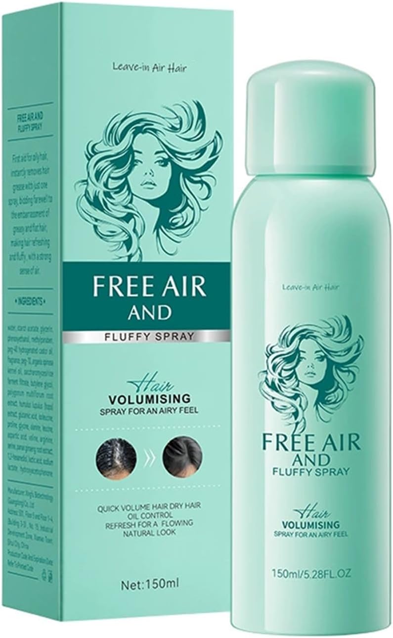 Hair Fluffy Droge Textuurspray, 150 ml, verfrissende haarspray, olieregulerende pluizige spray, volumeslift, haarspray, draagbare leave-in spray voor droog haar, droog haarspray zonder wassen