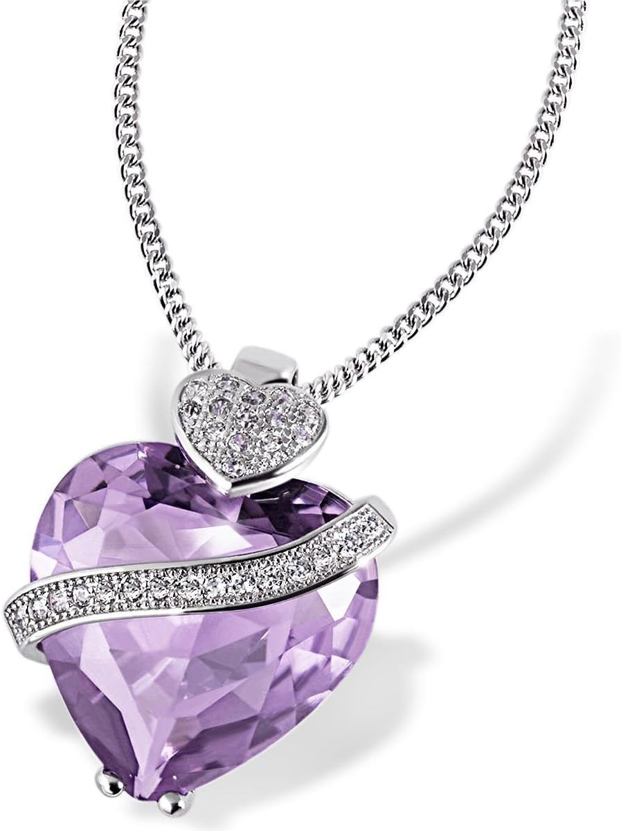 Goldmaid Women 925 Sterling Silver Cubic Zirconia Heart Necklace