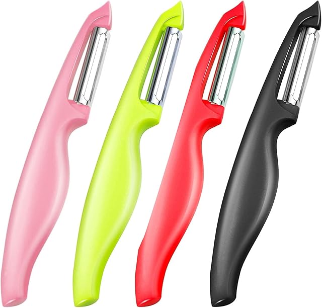 Cerolopy 4Pcs Potato Peelers Swivel Peeler Stainless Steel Vegetable Peeler Fruit Peelers Speed Peeler Apple Peeler for Kitchen Home School Office