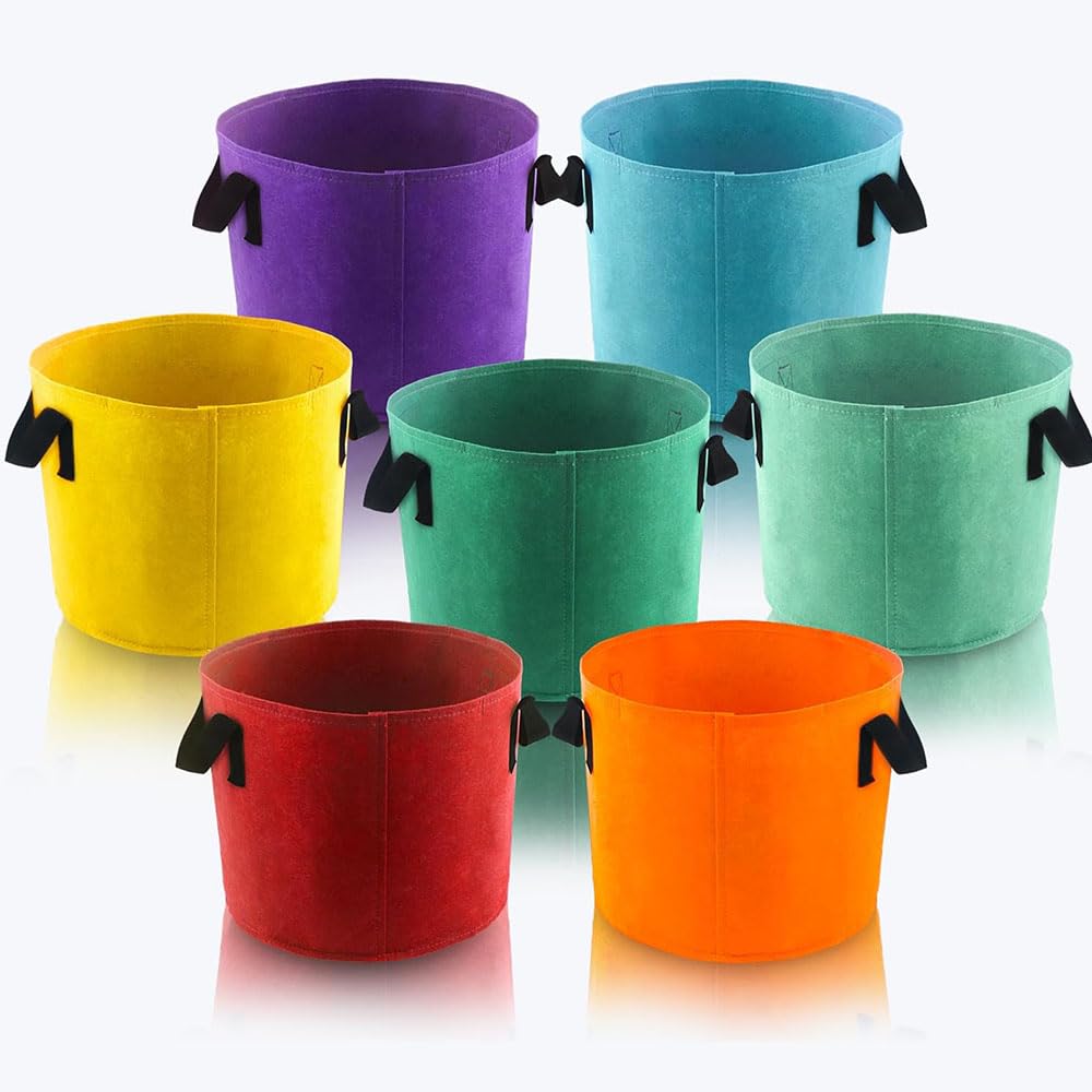 10 sacchetti per la coltivazione di pomodori, in tessuto, da 5 galloni, per verdure, pomodori, fiori, patate, carote, pomodori, cetrioli (YL)