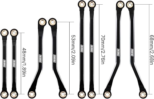 Miniatura 5 de INJORA Enlaces de chasis de alta liquidación CNC Enlaces de aluminio conjunto para TRX4M Defender Bronco 1/18 piezas de actualización (negro)