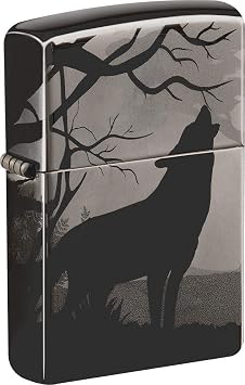 Zippo Howling Wolves 360 Design Black Ice Pocket Lighter