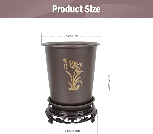 Miniatura 5 de GANAZONO Maceta de plástico para orquídeas, maceta de jardinería con base y agujeros de drenaje para interiores y exteriores