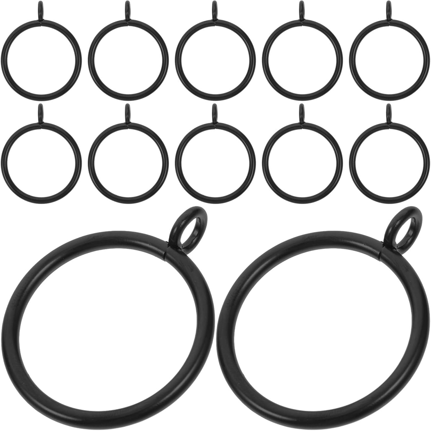 OUNONA Curtain Robust Eyelets for Iron Black Rings with 40pcs Shower or Hanging, Metal Construction with Easy Attachment, Sleek Design Rods and Drapery Bathroom or Window Use