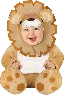 FIESTAS GUIRCA | Disfraz de León para Bebé - Incluye Capucha, Mono y Pies - Disfraces de Animales para Fiestas Infantiles, Halloween y Carnaval - Ideal para Niños y Niñas