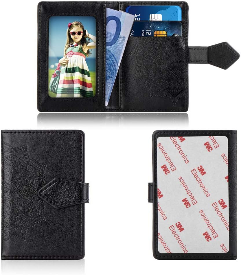 Cell Phone Wallet,Credit Card Holder for Back of Phone Pocket 3M Adhesive Sticker Card Pouch Sleeve for iPhone/Samsung Galaxy/Sony/Android and Most Smartphones (Black-Mandala)
