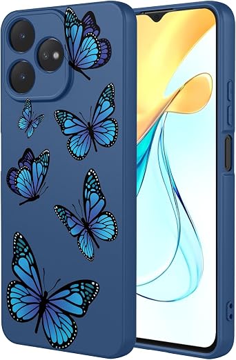 Phone Case for ZTE Axon 50 Lite Case, ZTE Blade V50 Desig 4G/ZTE Blade A73 4G Case Shockproof Flexible Bumper TPU Soft Case Butterfly Pattern Phone Cover for ZTE Blade V50 Smart Blue Butterfly