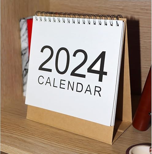 Miniatura 7 de Calendario de escritorio pequeño 2023-2024, calendario de escritorio de pie desde los meses restantes de 2023 hasta diciembre de 2024 con lista de