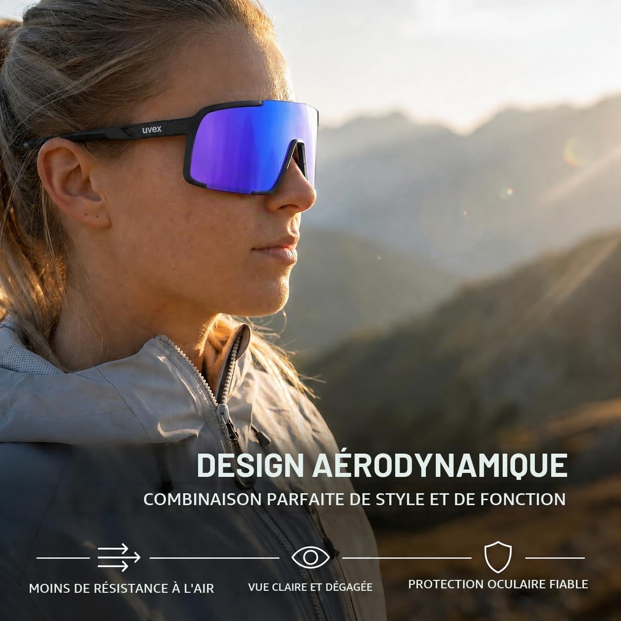 Uvex Cellon Lunettes de soleil légères pour homme et femme avec verres miroir
