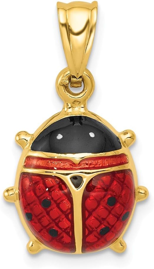 14k Yellow Gold Ladybug Necklace Charm Pendant Insect Arachnid Fine Jewelry For Women Gifts For Her