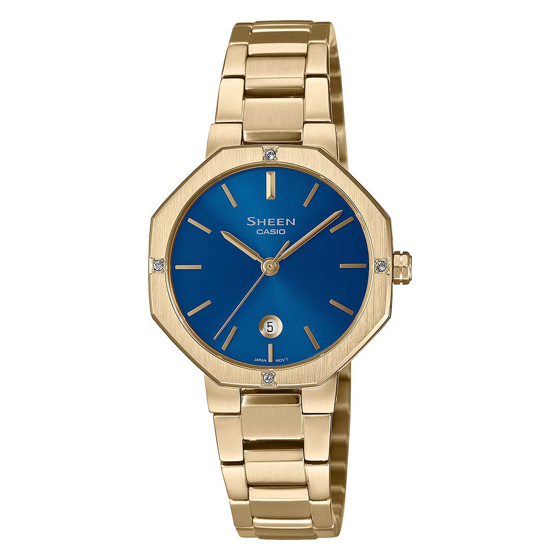 Casio Women Stainless Steel Analog Blue Dial Watch-She-4543G-2Audf, Band Color-Gold (B0C28N1DQ1) Amazon Price History, Amazon Price Tracker