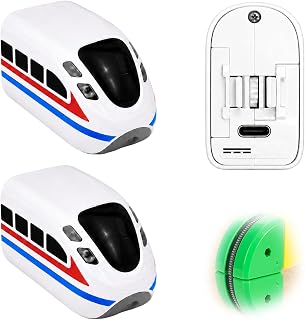 Electric Train Set Replacement Cars USB Rechargeable Add-On Train Cars for Use with Tracks Only(2Pcs)
