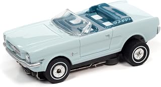 Auto World Thunderjet R34 1965 Ford Mustang Convertible (Blue) HO Scale Slot Car