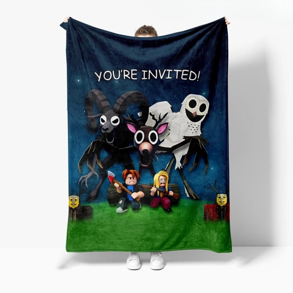 Axolotl Boys K 99 Nights In The Forest Blanket Funny 99 Nights In The Forest Throws Blanket - Soft Lightweight Plush Cozy (,L: 50In X 80In)