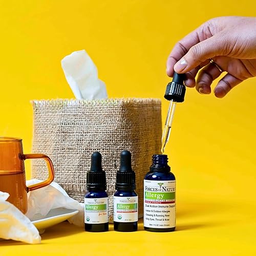 Miniatura 5 de Forces of Nature - Medicamento natural orgánico de máxima fuerza para la alergia (0.3 onzas líquidas), no adictivo, no transgénicos en interiores,