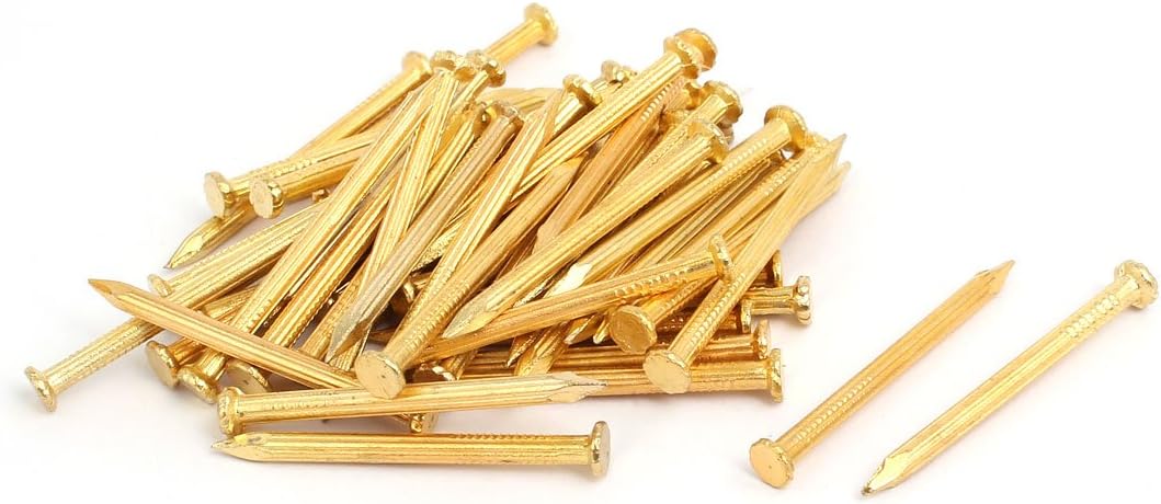 3mmx40mm Carbon Fastener Steel Point Tip Fiber Cement Wire Nail Gold Tone 50pcs Model:29as566qo228
