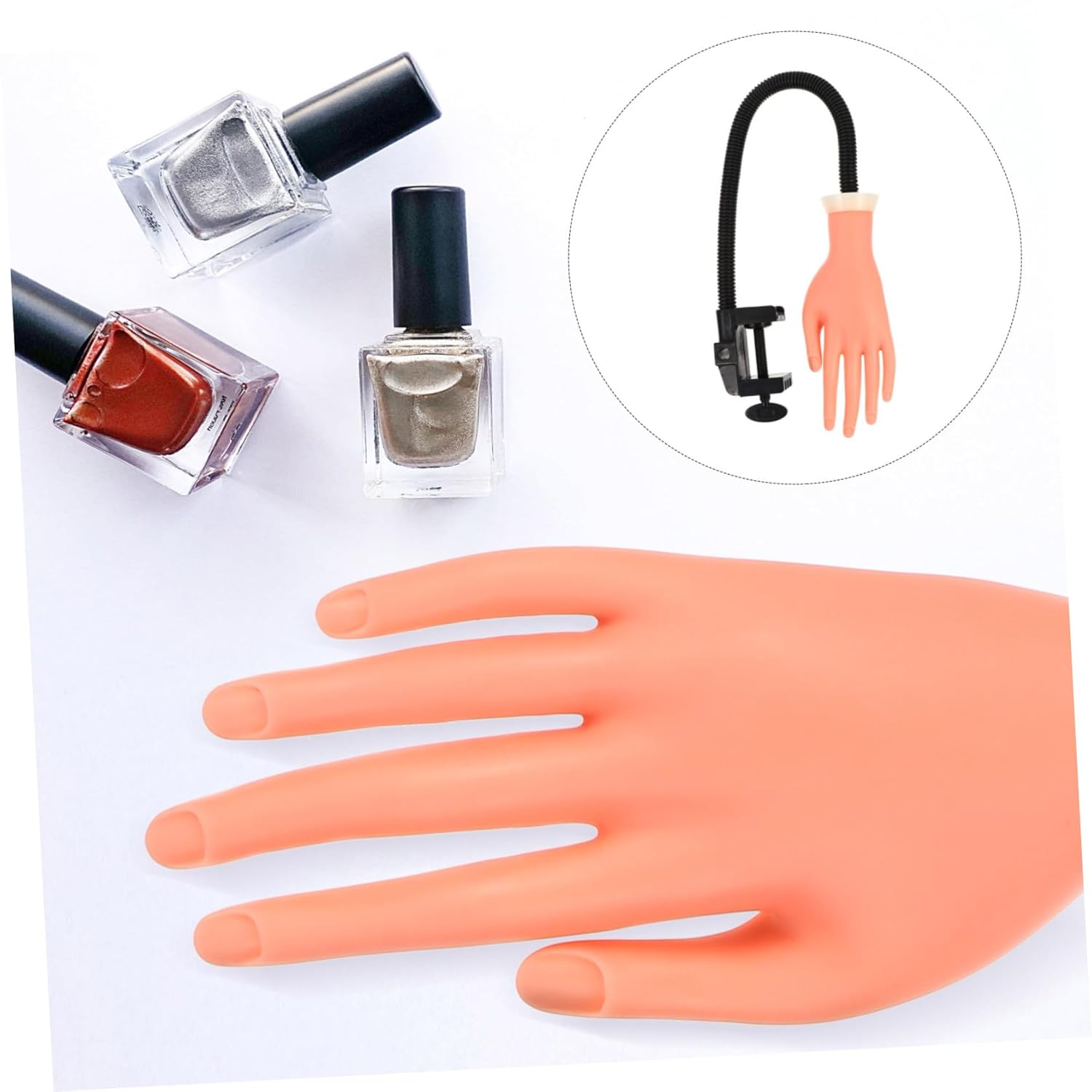 Movable Nail Practice Hand Model Flexible Fake Training Hand for Manicure 1 Piece for Nail Technicians and DIY Enthusiasts