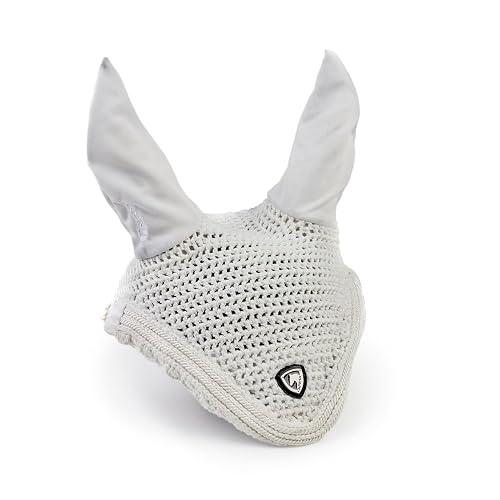 ARMA - Mosquero con Orejera para Caballos Diseño Insignia (Pony) (Blanco)