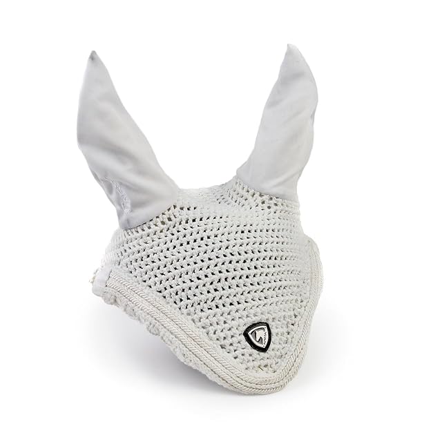 ARMA - Mosquero con Orejera para Caballos Diseño Insignia (Pony) (Blanco)