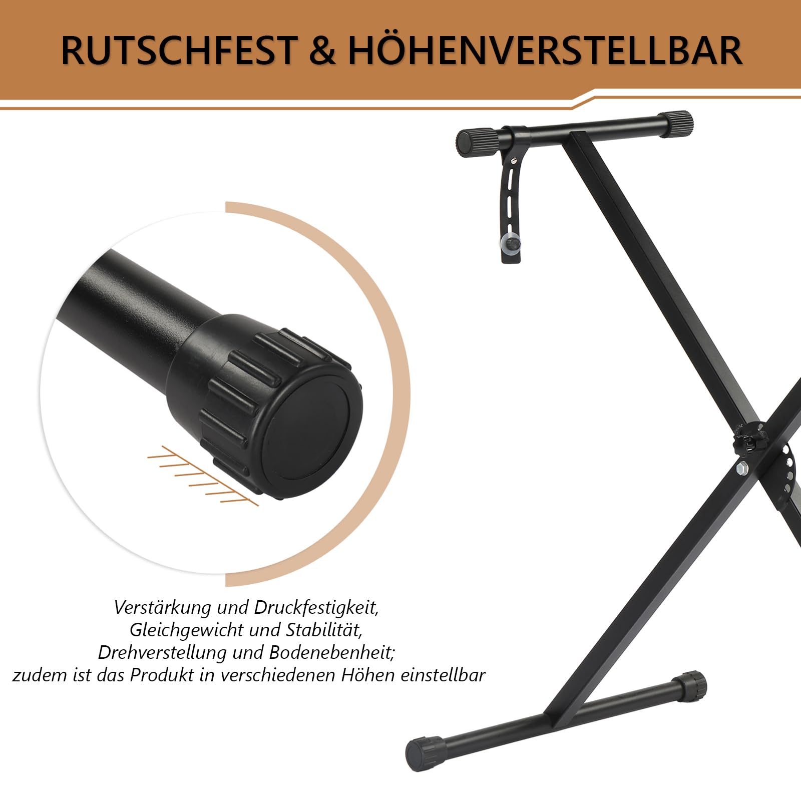 Bonnlo 61-Tasten Keyboard mit Z-Ständer, Hocker, Kopfhörer, LED-Display und 3 Lernmodi, 200 Klänge, 200 Rhythmen, mit eingebauten Lautsprechern für Anfänger & Fortgeschrittene, Schwarz