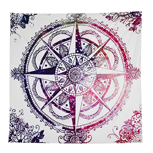 Canserin Tribal Compass Tapestry Beach Towel, Bohemian Yoga Mat