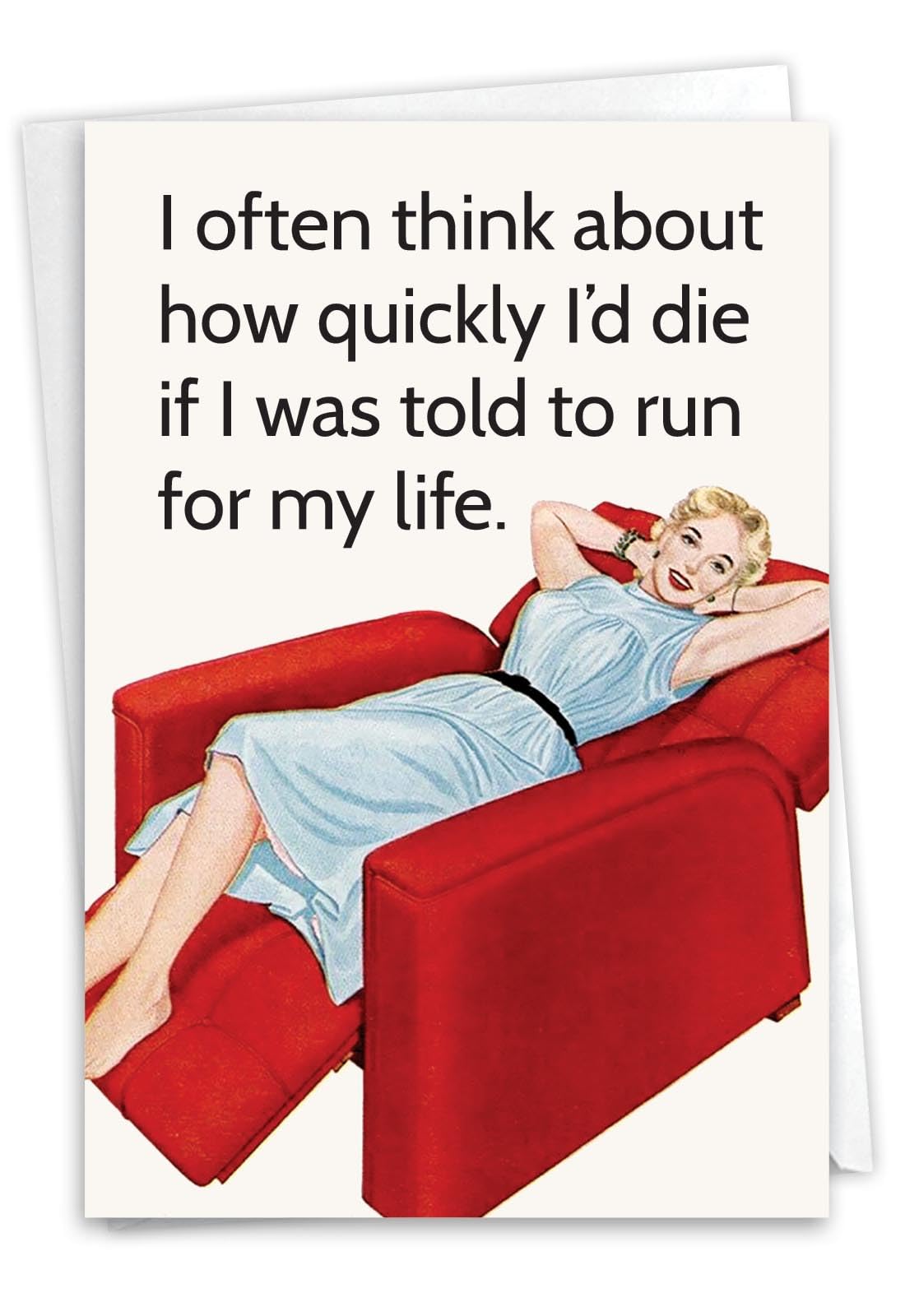 NobleWorks, Funny Birthday Greeting Card with 5 x 7 Inch Envelope (1 Card) Bday Run For Life C10803BDG — image 1