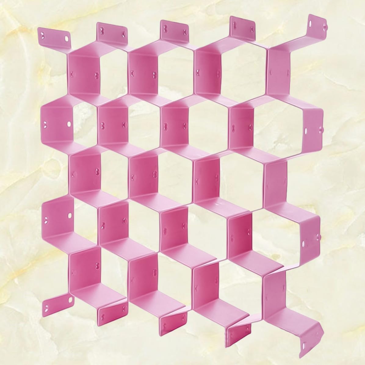 Honeycomb Drawer Divider Set for Closet Organization Pink PP Plastic