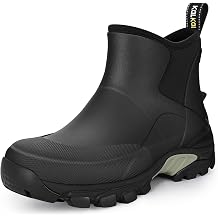 Kalkal Women's Rubber Boots Waterproof Fishing Deck Boots with Shock Absorption Sports Sole, Ankle Rain Mud Boots for Outdoor Garden Chore